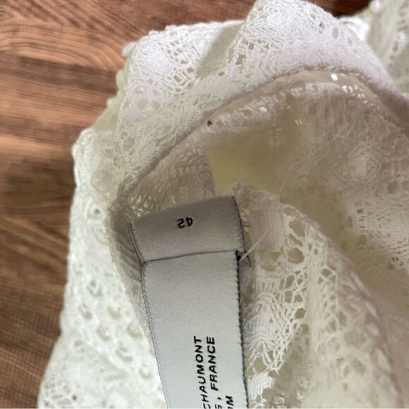 IRO Embroidered Lace Peplum Top in White 42 - Picture 8 of 12
